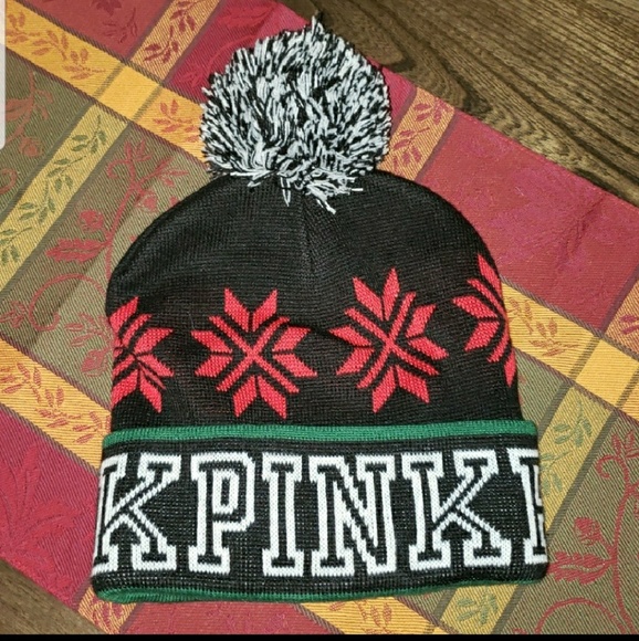 New Victoria's Secret Pink Pom Pom Beanie - Picture 2 of 8